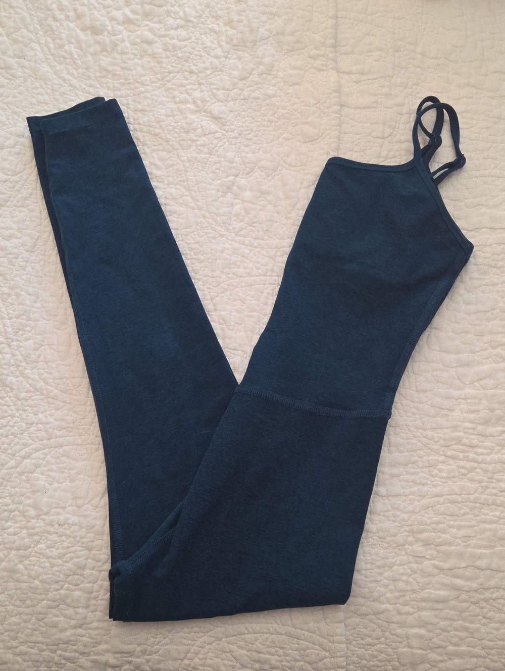 Beyond Yoga Space Dye Teal Slim Strap Bodysuit Size Small